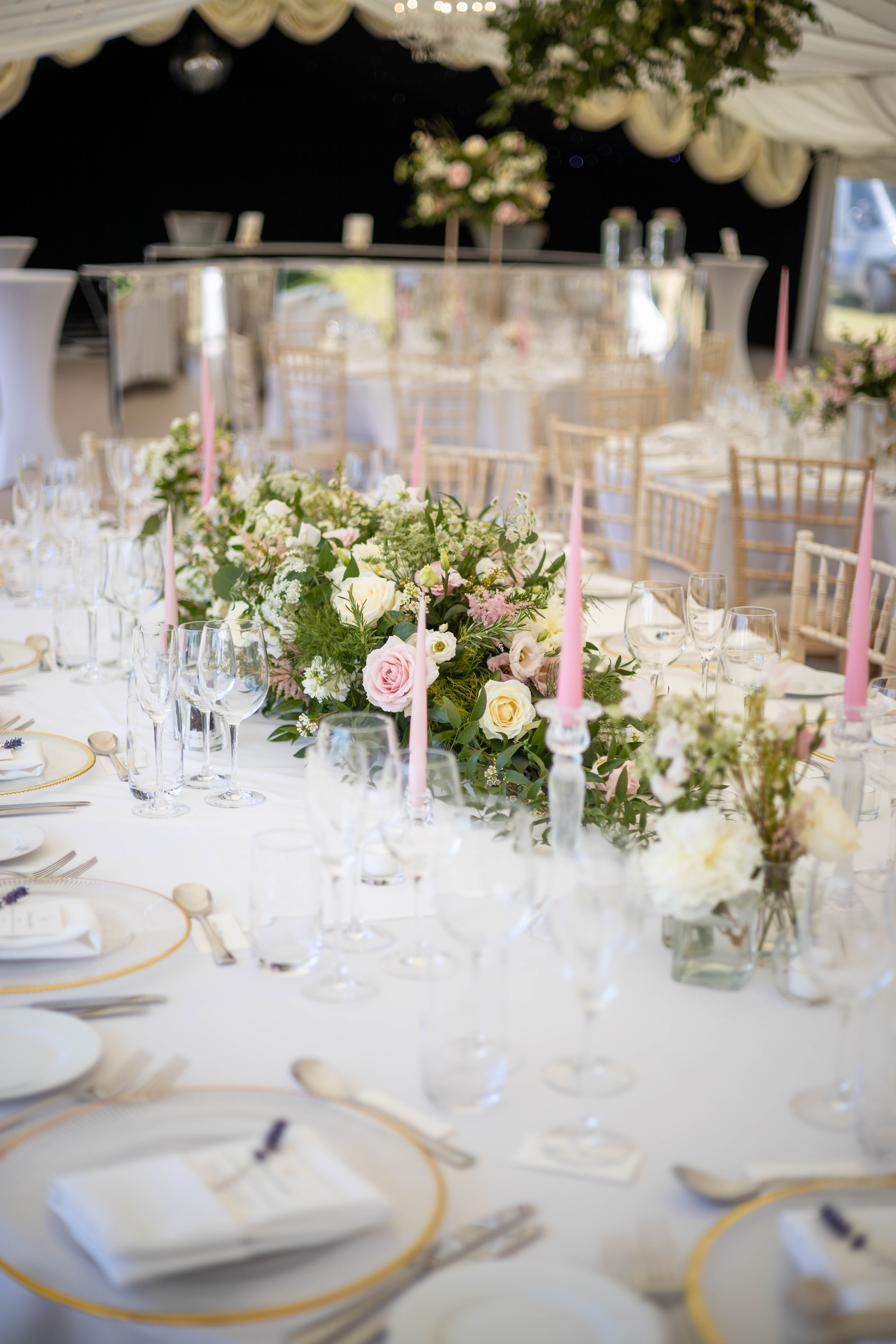 Candlelit wedding reception styling, Lincolnshire