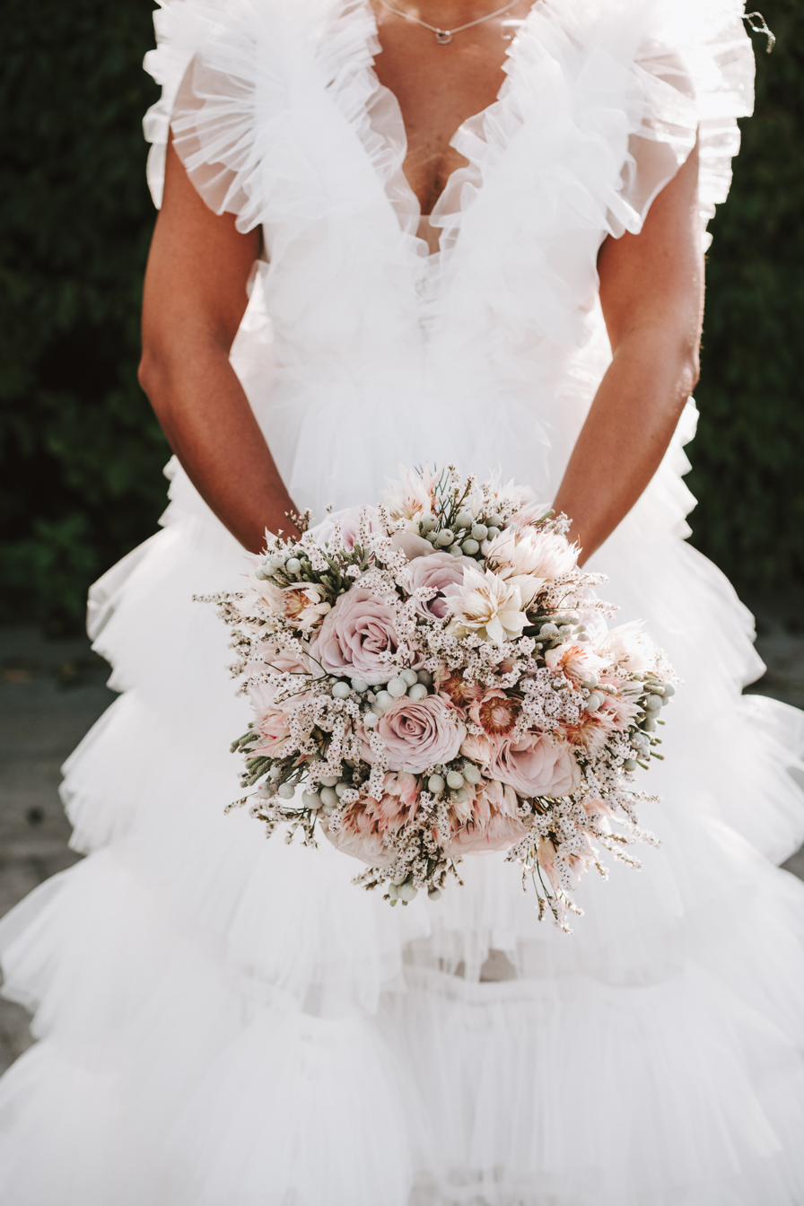 Blush bridal bouquet, Lincolnshire wedding