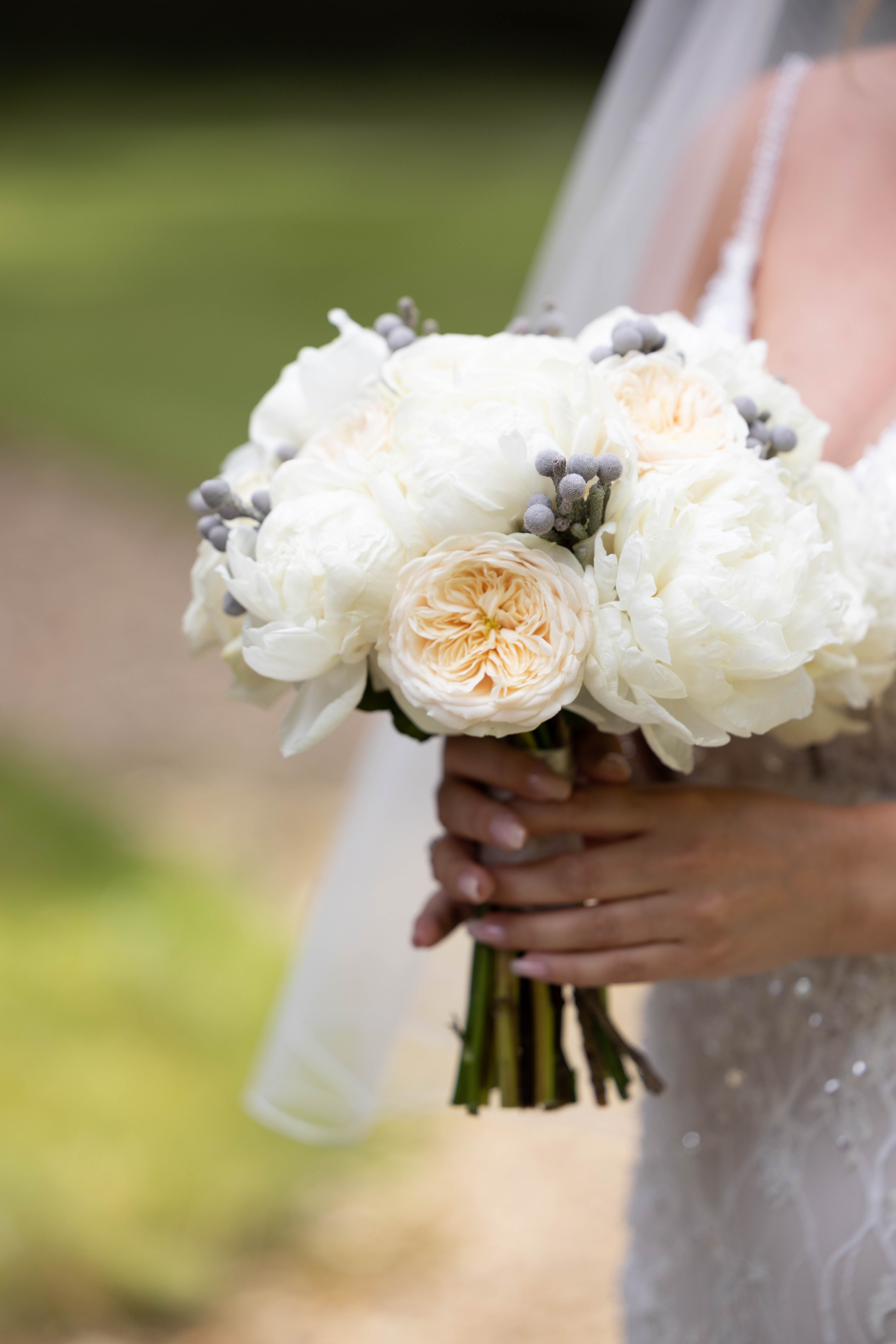 All white bridal bouquet, Stamford wedding
